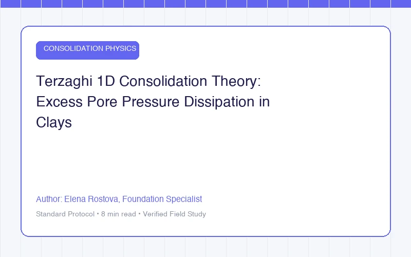 Terzaghi 1D Consolidation Theory: Excess Pore Pressure Dissipation in Clays