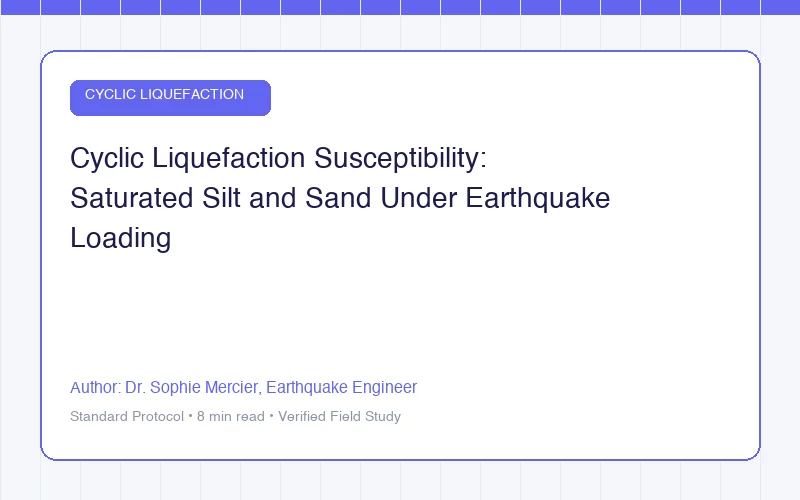Cyclic Liquefaction Susceptibility: Saturated Silt and Sand Under Earthquake Loading